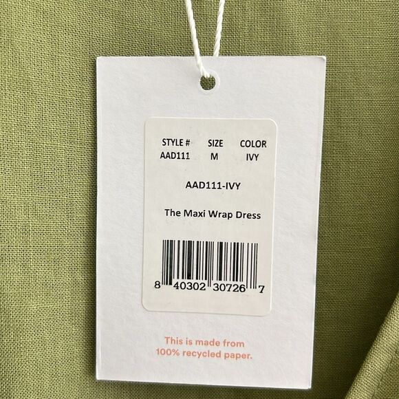 New Andie Swim The Armona Wrap Dress in Ivy Size M - Picture 6 of 9